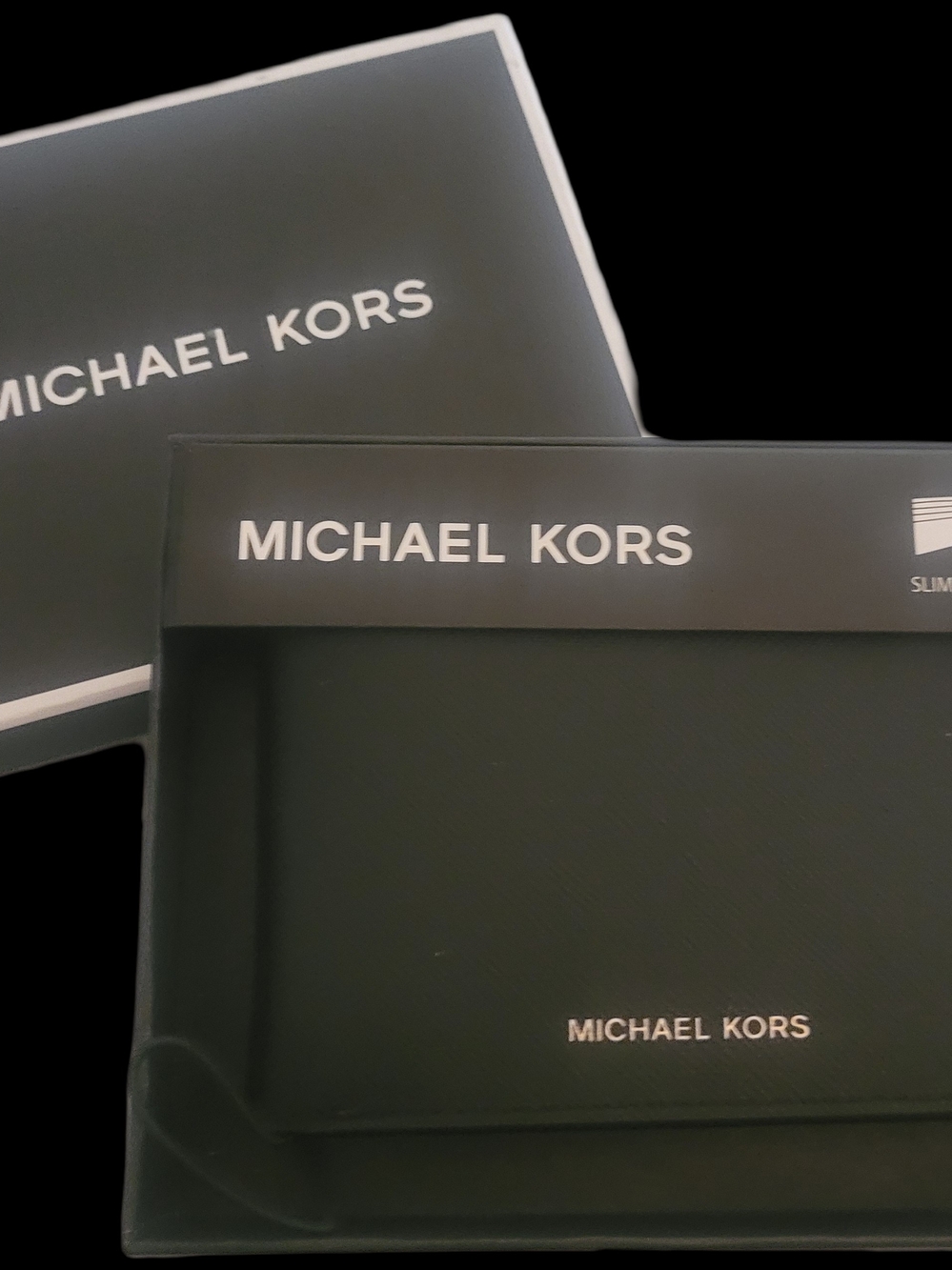 NEW Michael Kors Black Logo Wallet In Box